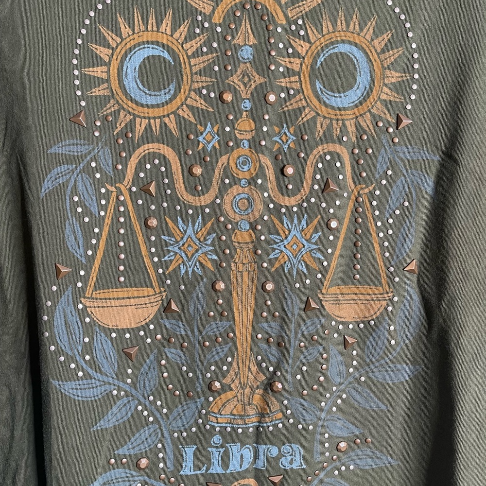 Lucky Brand Olive Green Stud Tee